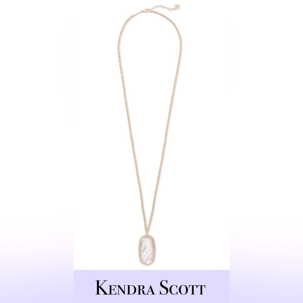 EUC [Kendra Scott] Rae Ivory Mother of Pearl MOP Rosegold Pendant Necklace